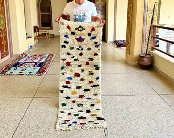 ORIGINAL MOROCCAN Boujaad Runner Rug, 5x2 Vintage Runner Rug, Boujaad Rug, Runner Rug, Vintage Rug Colorful Berber Runner Antique Runner Rug