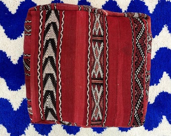 Morocco Kilim Pouf, Outdoor Furniture Pouf, Vintage Moroccan Ottoman, Outdoor Chair Pouf, Yoga Meditation Poof, Outdoor Kilim Poufs