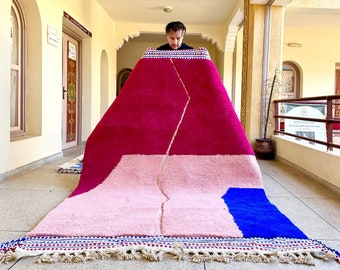 Authentic Moroccan Rug, Beni Ourain Rug, Custom Beni Ourain Rug, Large Moroccan Rug, Custom Rug, Pink Rug, Handmade wool Rug, Berber Carpet