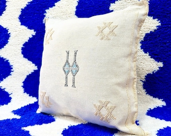 Lumbar cream cactus silk pillow,Moroccan cactus silk pillow cover silk pillow case decorative pillow lumbar,cream cactus cushion,white throw