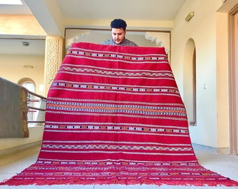Moroccan Rug Sabra Handmade Boujaad Rug Atlas Carpet Red kilim Rug Bohemian Boujaad Rug Moroccan Berber Carpet Bohemian Rug Hanbal