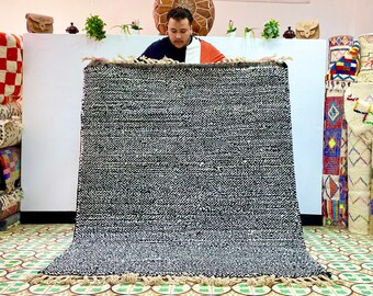 Moroccan rugs 6x5 Beni Ourain Rug, Berber carpet, handmade gift rug, art design bohemian rug, black&white rug (ready to shipping)