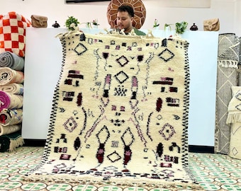 Contemporary 6x5Moroccan Rug-Boujaad Rug,Beni ouraine azilal rug, Berber Rug , Morrocan Rug, Wool Moroccan rug,Beni Mguild Rug, Bohemian Rug