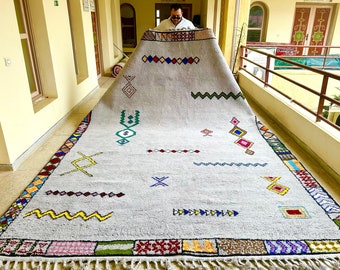 GRAY BERBER CARPET, Abstract Handwoven Moroccan Rug, Authentic Beni Ourain Rug, Fluffy and Elegant Area Rug, Custom Design