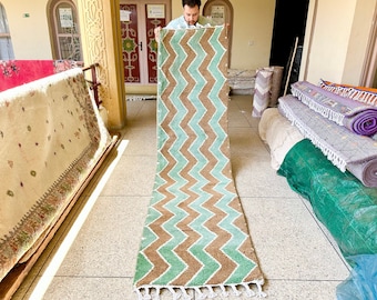 STRIPED MOROCCAN HALLWAY, Beni Ourain Runner Rug, Custom Berber Design, Authentic Wool Runner Rug, Soft Chic Handmade Entryways Rug