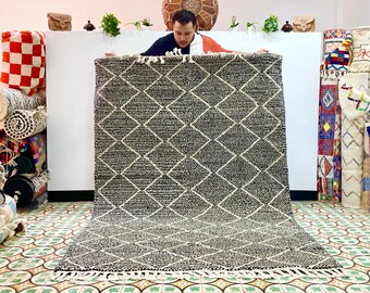 Moroccan rugs 7x5 Beni Ourain Rug, Berber carpet, handmade gift rug, art design bohemian rug, Multi color rug, (ready to shipping)
