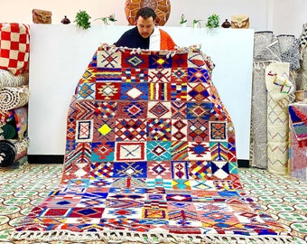 Moroccan rugs 8x5 Beni Ourain Rug, Berber carpet, handmade gift rug, art design bohemian rug, Multi color rug, (ready to shipping)