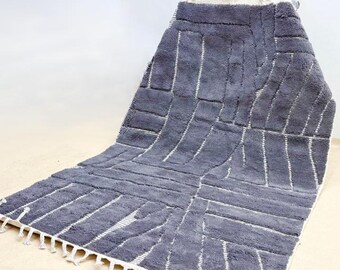 Beni ourain rug, Moroccan rug. Abstract Gray rug, Custom area rug - Berber rug - Moroccan Gray rug - Custom design rugs - Gray area rug