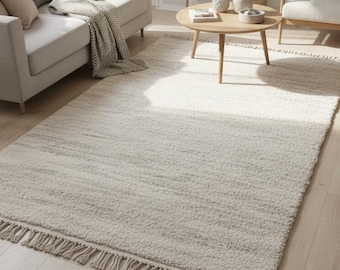 Custom Beni Ourain Moroccan Rug | Handmade Berber Sheep Wool Carpet | Chic Area Rug
