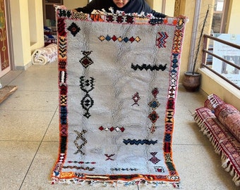 Stunning Moroccan Rug, Azilal Berber Carpet, Soft wool Rug, Moroccan Rug 6x3, Abstract Rug, Bohemian Rug, Handwoven Rug, Moroccan Carpet