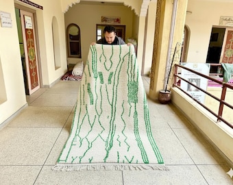Gorgeous Beni Ourain Rug, Pink and White Moroccan Handmade Carpet, Berber Striped Rug, Tapis Berbere, Custom Wool Rug, Teppich Marokko