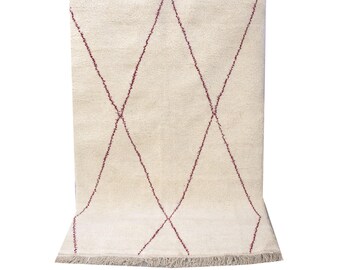 Beni Ourain Rug - Custom Moroccan Rug - Moroccan Berber Rug - Wool Rug - Berber Carpet Beni Rug - Boujaad Rug 8x10Ft 6x9Ft 9x12Ft 5x7Ft Rugs