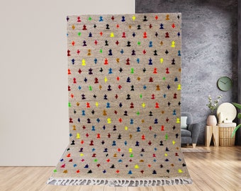 Moroccan Rug, Beniourain Rug Carpet, Morocco Rug,, Living Room Rug, Winter Rug, handmade rug, Modern Wool Rug, Custom Size Rug