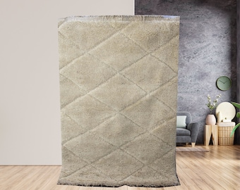 Attractive Boujaad Rug, Brown Moroccan Rug, Handmade Rug, Sheep Wool Rug, Berber Rug Vintage, Brown Wool Rug, Abstract Rug, Moroccan Carpet