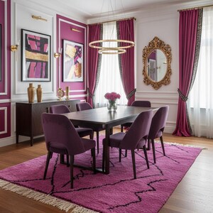 PRETTY BENI OURAIN Rug, Moroccan Handmade Rug, Purple & Black Rug, Abstract Rug, Berber Rug, Handmade Rug, Handwoven Rug, Funky Rug,Wool Rug image 4