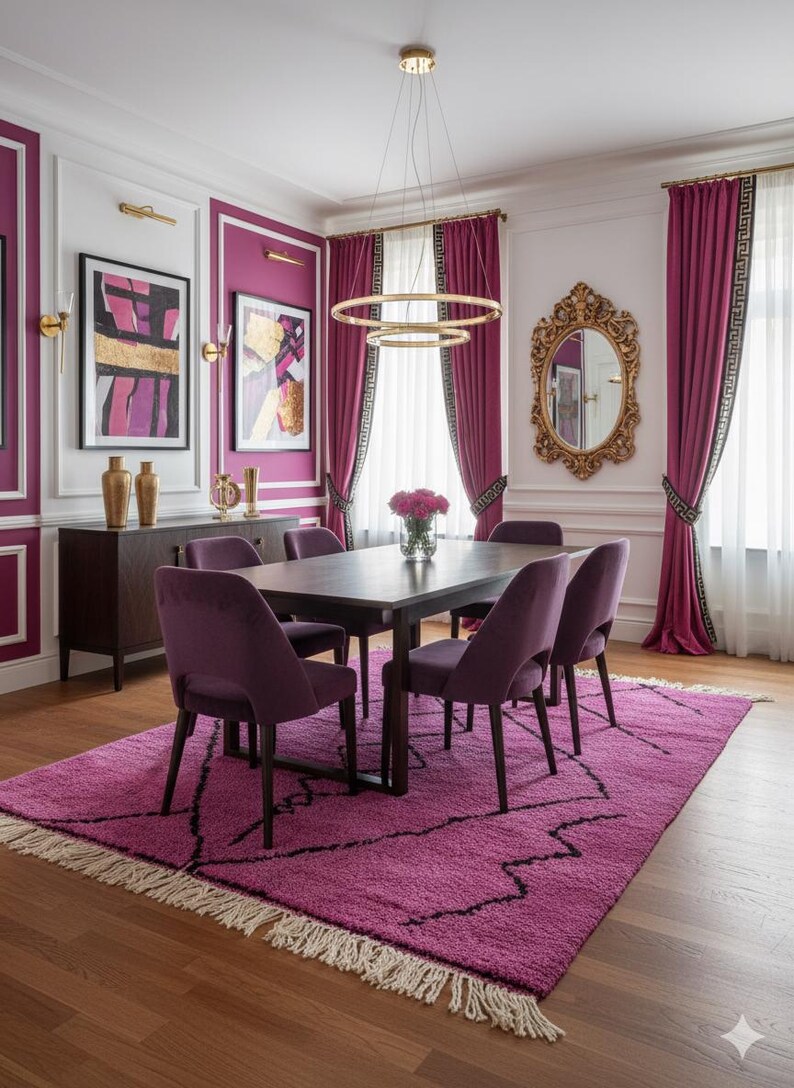 PRETTY BENI OURAIN Rug, Moroccan Handmade Rug, Purple & Black Rug, Abstract Rug, Berber Rug, Handmade Rug, Handwoven Rug, Funky Rug,Wool Rug image 4