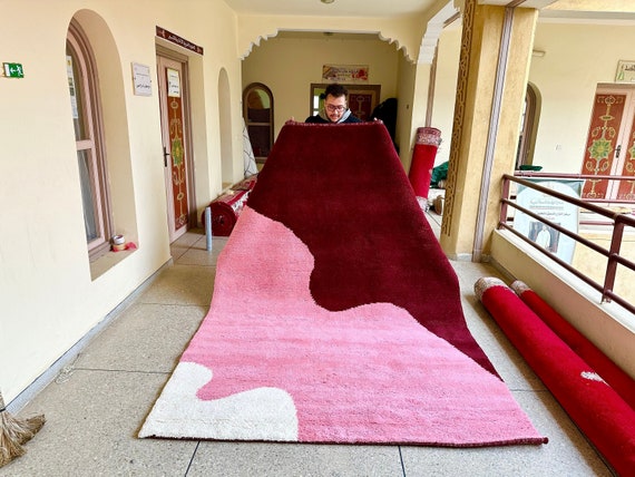 CUSTOM PINK CARPET Berber Beni Ourain Rug Moroccan Barbie Pink Rug Handmade Abstract Rug Cute Sheep Wool Carpet Bohemian Area Rug. Etsy