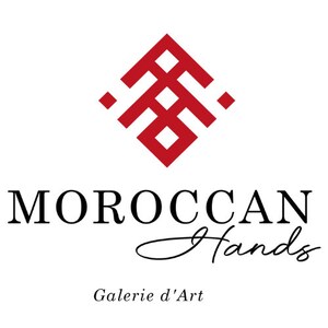 May include: A red geometric logo with the text "MOROCCAN Hands Galerie d'Art"