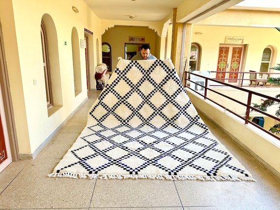 SOFT Moroccan Rug, Beni Ourain rug, Black And White Rug, Handmade Rug, Custom Moroccan rug, Berber Rug, Handwoven Wool Rug, Living Room Rug