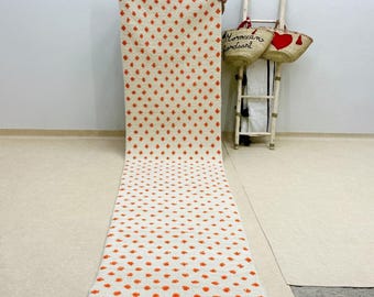 SOFT HALLWAY RUNNER, Custom Handmade Beni ourain Runner Rug, Moroccan Wool Rug, Dotted Rug, White and Orange Runner, Berber Rug.