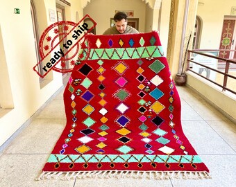 Amazing Beni Ourain Rug, Authentic Moroccan Rug 8x6, Berber Rug, Sheep Wool Rug, Moroccan Rug Vintage, Boujaad Rug Vintage