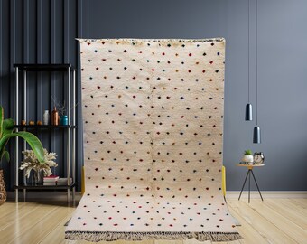 Beni Ourain Custom Rug Authentic Moroccan Wool Rug Custom Beni Ourain Rug Beni Rug Large Moroccan Rug White Rug Handmade Berber Carpet