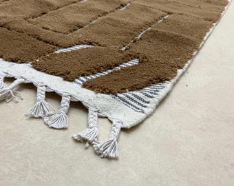 Moroccan Brown Rug | Custom Area Rugs | Beni Ourain Abstract Berber Style