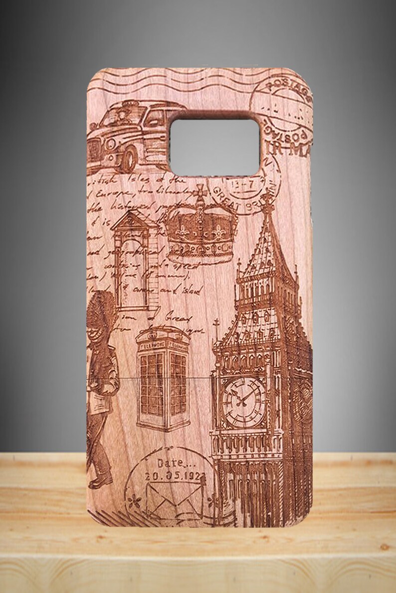 Personalized Sights of London Custom Design iPhone 11 X All Wood PC TPU Phone Case iPhone Samsung XS..| Galaxy S20 Ultra,Pro.. Gift