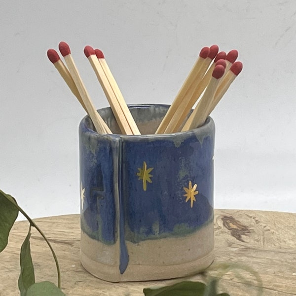 Ceramic Matchstick Holder/ Christmas Match Striker Pot/ Handmade Christmas Gift/ Mindfulness Gift/ Match Holder/ Housewarming Gift/ stocking