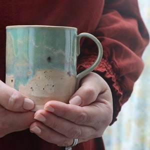 Large Stoneware Handmade Mug/ Cornish Pottery/ Storm Mug/ Cornwall Mug/ Unique Mug/ Nautical Mug /Coastal handmade gift