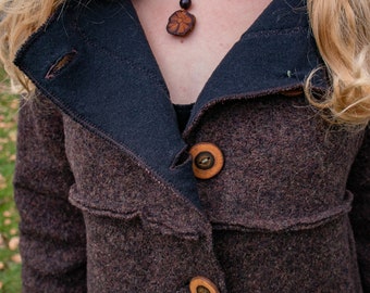 Wool coat for women/men, long coat made of boiled wool, medieval style, Merino