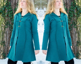 Manteau en laine femme / homme, manteau court en laine elfes médiévale mérinos
