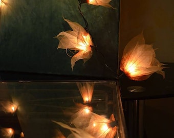 natural fairy lights made from real leaves