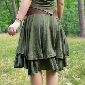 Layered skirt round skirt - hemp jersey