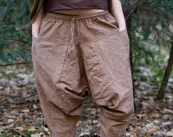 MTO: Harem pants Goa pants made of 100% hemp - brown naturally dyed