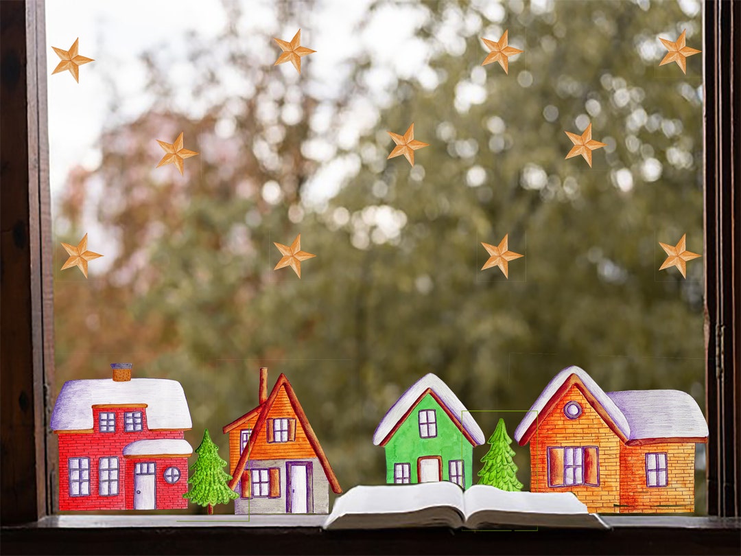 Christmas Village Wall Stickers for Home Decor Removable & Etsy