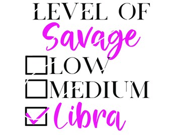 Weegschaal Zodiac SVG, niveau van Savage laag medium roze en zwart verjaardag koningin SVG [digitale download] astrologie png voor tshirts bakken mutsen