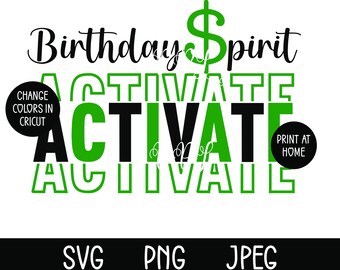 Verjaardag geest activeren SVG, verjaardag geld SVG, verjaardag koningin, grappige verjaardag t-shirt SVG [digitale download] SVG-bestanden voor Cricut, bakken