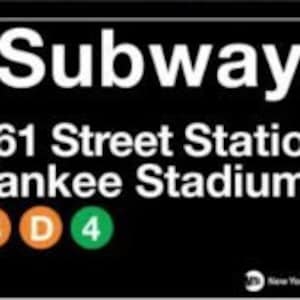 Yankee Stadium Replica Subway Sign on a 2x3 Refrigerator Magnet.Metal construction with Glossy Finish. MTA Officially Licensed Product..