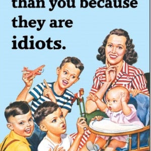 Funny Kids Refrigerator Magnet: Retro Humor, Secret Santa Gift