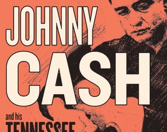 In Person Johnny Cash on a Refrigerator Magnet,Steel Magnet with Glossy Finish.