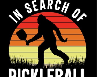 Pickleball Magnet: Bigfoot Sonnenuntergang Grafik (6,5cm)