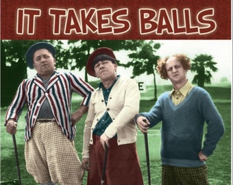 The Three Stooges Golf Magnet: Funny Glossy Metal Magnet (3.5” x 2.5”)