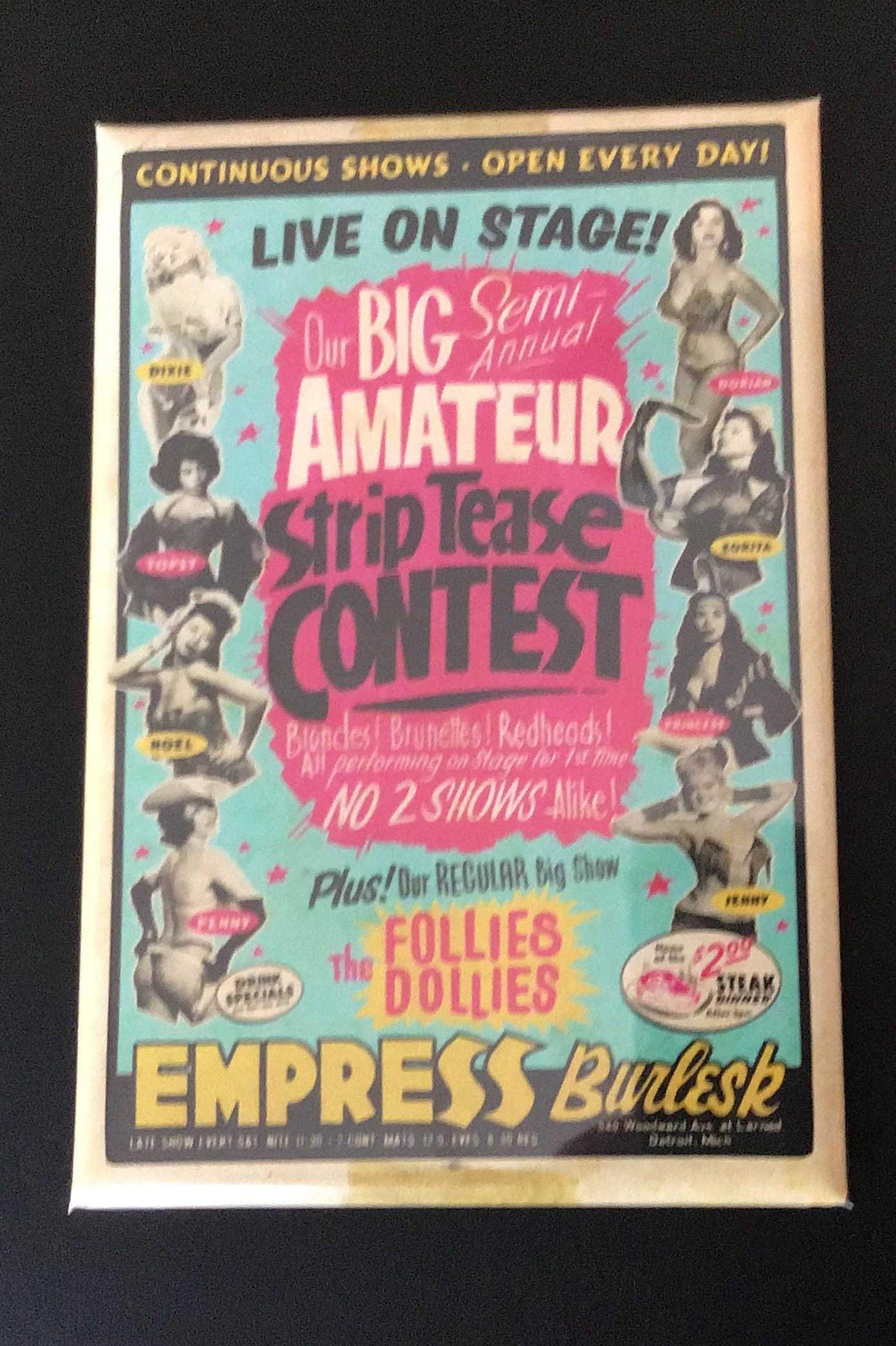 Vintage Amateur Strip Tease Contest Poster Reproduced on a 2x3 Refrigerator  Magnet With Glossy Finish and Metal Construction.a Gift for Him. - Etsy UK