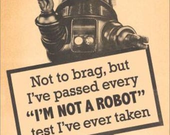 I'm Not A Robot Test - Funny Metal Refrigerator Magnet (2"x3")