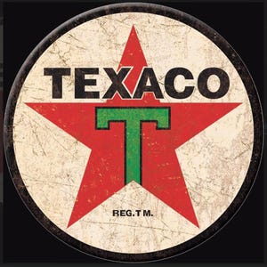 Vintage Texaco Gas Station on a 3” Diameter Magnet with Soft Matte Finish.A Gift For Him or Her.