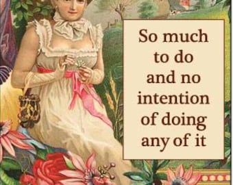 Funny Refrigerator Magnet: So Much To Do, No Intention