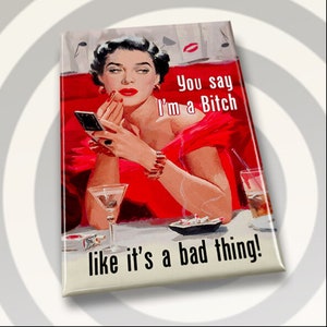 You Say Im A Bitch Like Its A Bad Thing on a 2x3 Refrigerator Magnet ...