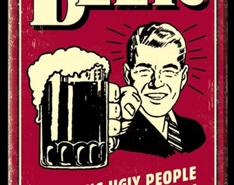 Beer Helping Ugly People Have Sex,Funny Refrigerator Magnet