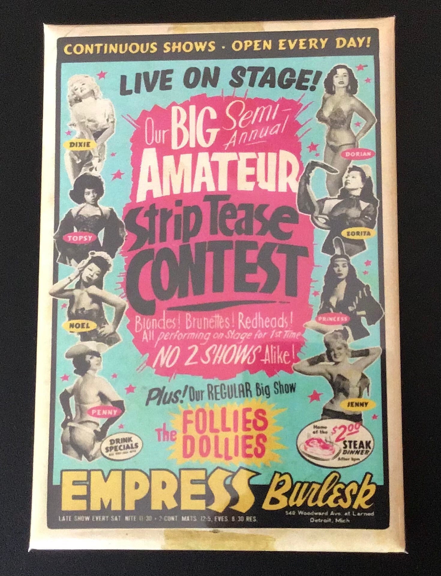 Vintage Amateur Strip Tease Contest Poster Reproduced on a 2x3 Refrigerator  Magnet With Glossy Finish and Metal Construction.a Gift for Him. - Etsy UK